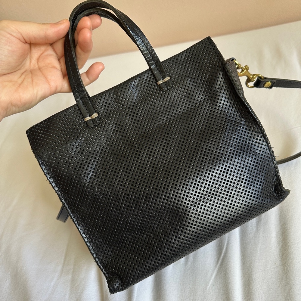 Clare V Petit Simple Tote Black Perforated